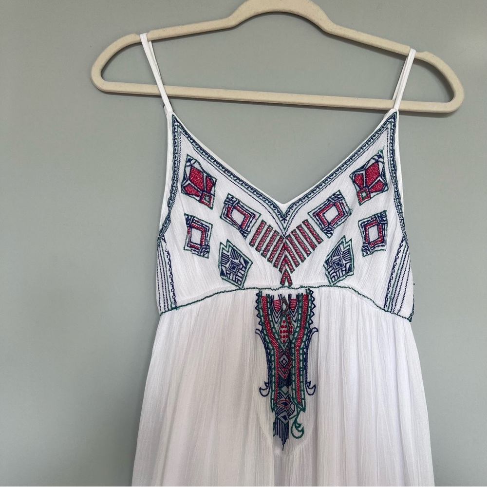 Japna Vintage Embroidered Maxi Dress | White | Colorful | Size S | Women - Picture 3 of 9